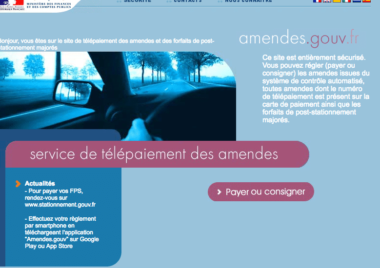 Payer ses amendes en ligne sur www.amendes.gouv.fr