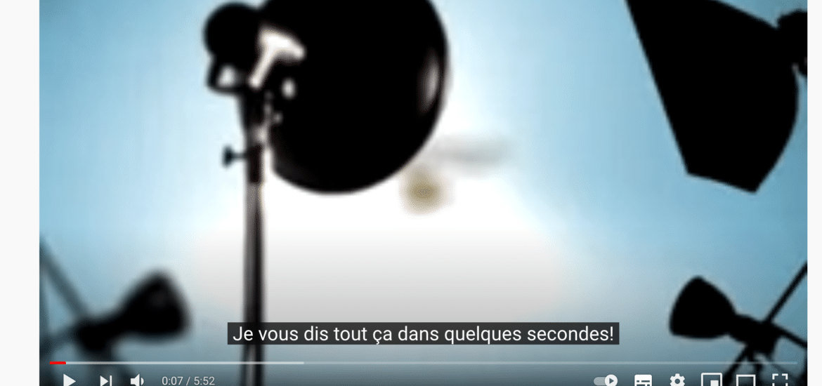 sous-titre vidéo YouTube