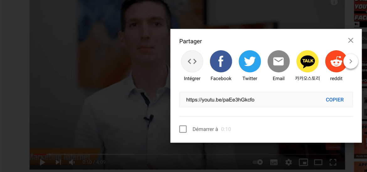 astuce pour partager une vidéo YouTube sur Facebook